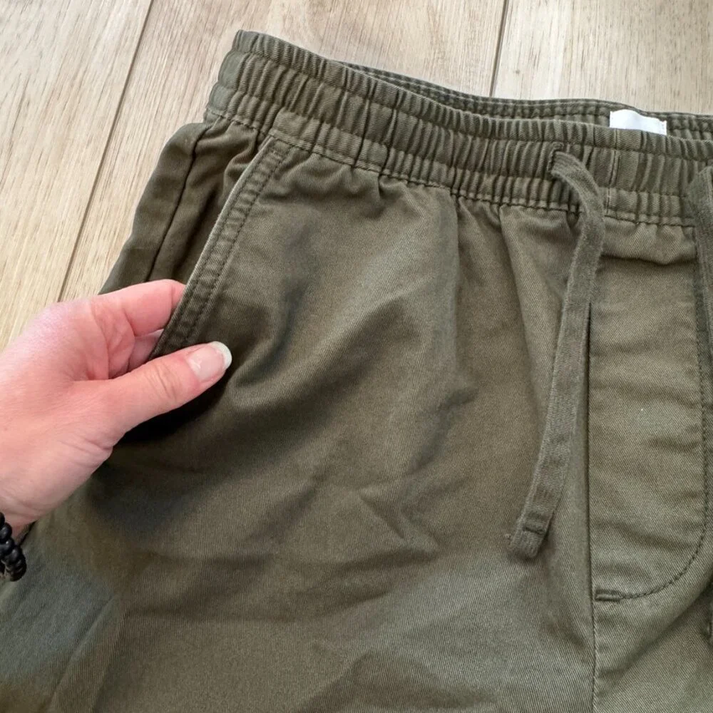 Gap Men's XS Easy Essential Pull On Drawstring Pants Olive Green Khaki Pockets